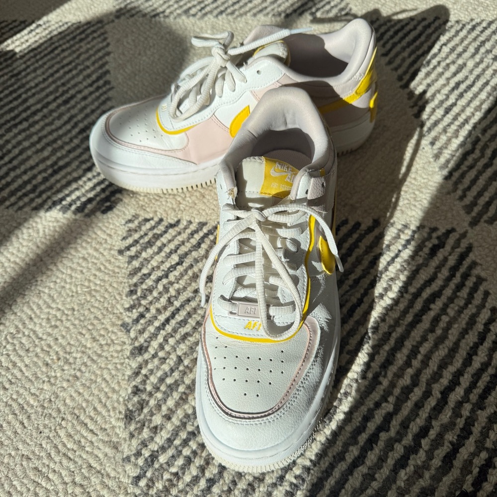 Nike Air Force 1 Shadow “Sunshine” Sneakers | White & Barely Rose | 8.5 - Picture 4 of 10